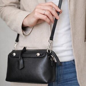 FENDI Roma Mini By The Way Black Leather Crossbody Bag | Silver Hardware w/COA